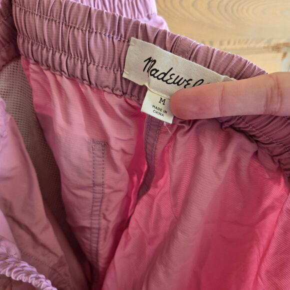 Madewell Men's Re-sourced Everywear Shorts Medium Shaded Pink Elastic Tie Waist - Picture 5 of 6